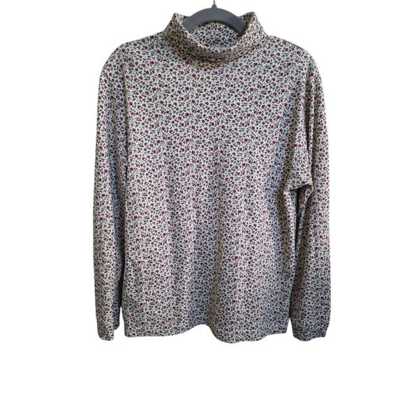 Women's Vintage Basic Editions Floral Turtleneck Size M - Picture 1 of 4